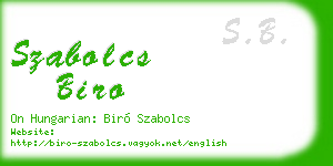 szabolcs biro business card