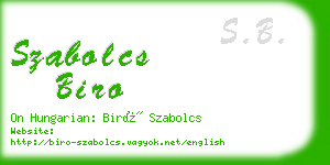 szabolcs biro business card